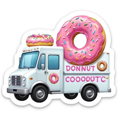 big donut truck with donut decals, frosting decals and sprinkle decals sticker