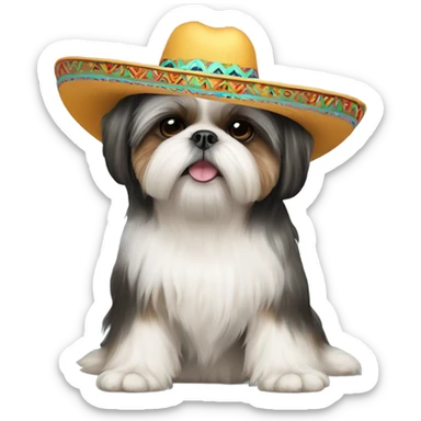 Shih Tzu wearing sombrero sticker