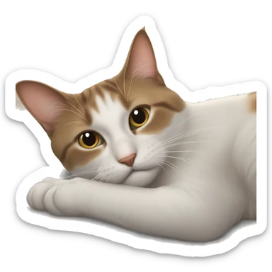 Cat waking up to early morning  sticker