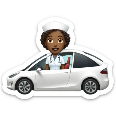 Nurse driving a Tesla sticker