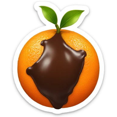 🍊 single orange that has been dipped in chocolate  sticker