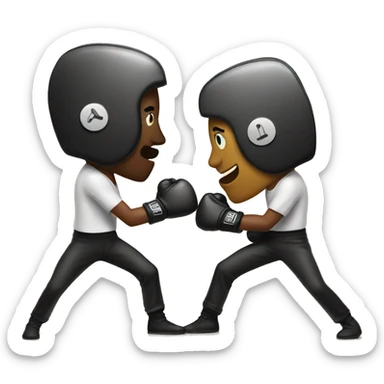 Two Vinyl records boxing each other sticker