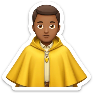 brown skin man with fashion yellow pancho sticker