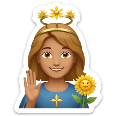 saint dandelion with a halo sticker