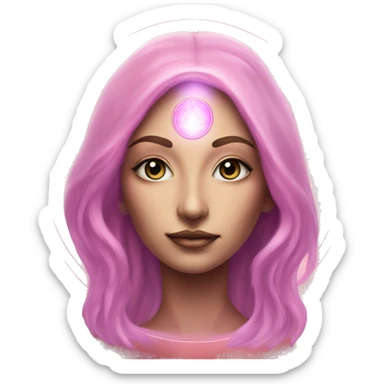 Pleiadian woman female third eye pink sticker