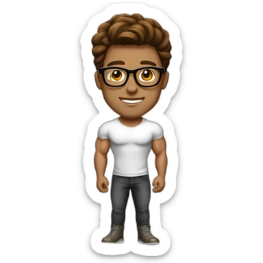 guy fashion bodybuilder glasses, developper brown hair macbook sticker