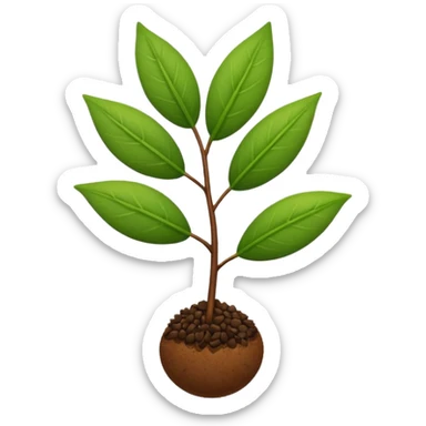 ein kleiner samen, aus dem ein grüner zweig wächst sticker