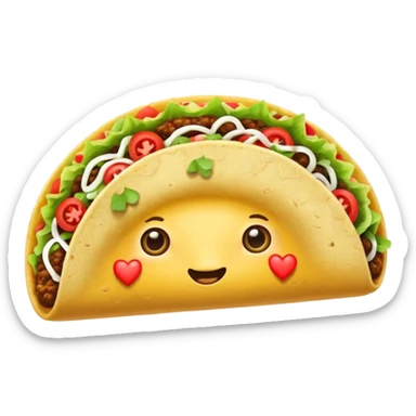 Taco with heart eye sticker