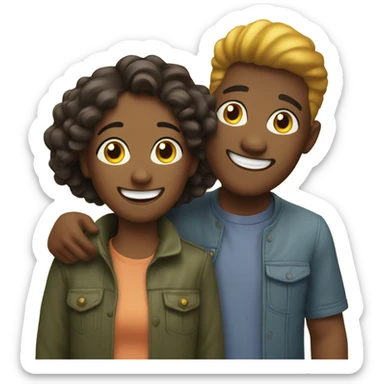 happy friends outdoors together sticker