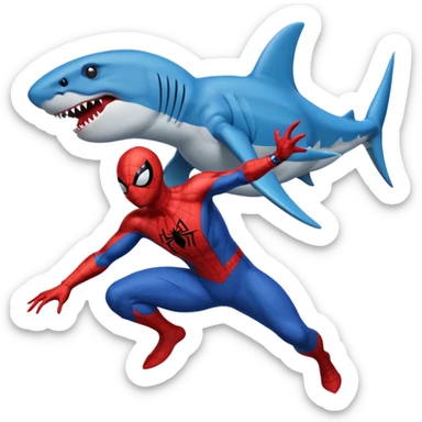 Spider-Man shark dinosaur sticker