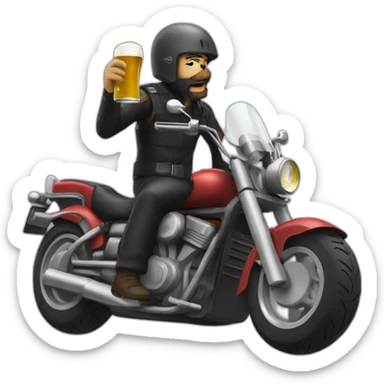 terorist drinking beer on a motorbike sticker