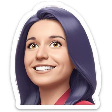 girl with long hair smiling sticker