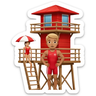 Lifeguard on watch tower sticker