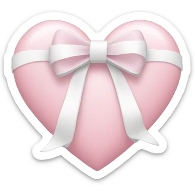 Pastel pink heart with white bow sticker