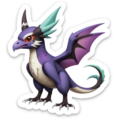 Noibat-Noivern-Silvally-Fakémon-hybrid-creature (full body)  sticker