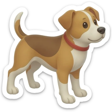 the dog looks contentedly to the right sticker