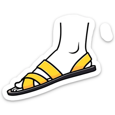 Hand holding sandal  sticker