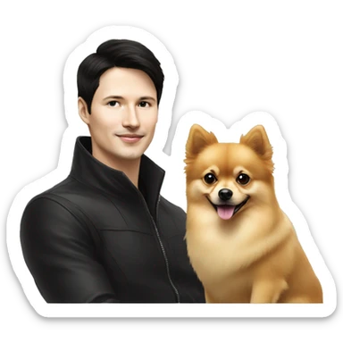 Pavel Durov and Pomeranian dog sticker