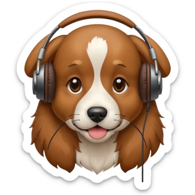 Dog wearing headphones  sticker