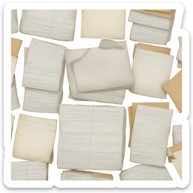 pile of assignments and papers sticker