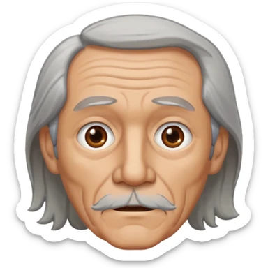 bong eyed old man with mid length hair sticker