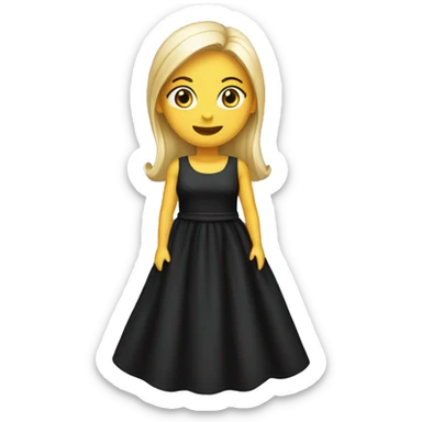 Black long dress no body just dress sticker