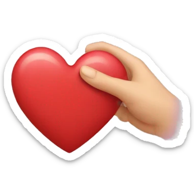 hand holding heart sticker