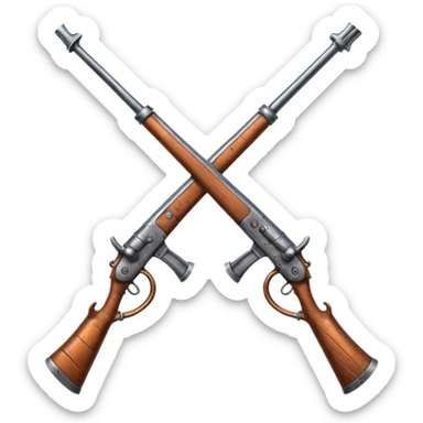 create an emoji similar to the crossed swords emoji, but instead of swords use muskets, recreating the infantry simbol but as an emoji sticker