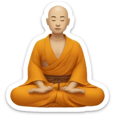 zen monk floating while meditaing sticker