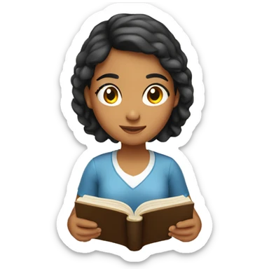 Hispanic girl reading a Bible  sticker