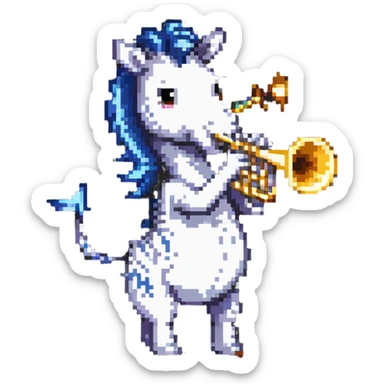 zebra playing trumpet sticker