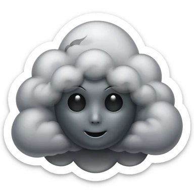 black ghost w smoke behind it sticker