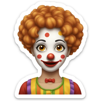 Female clown with hazel eyes sticker