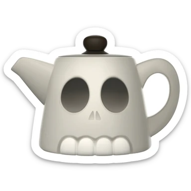 Coffee pot skull face sticker