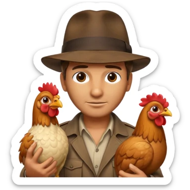 Indiana jones chicken sticker