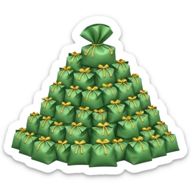 mountain of cash, with bags of money arount sticker