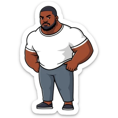 A big, strong black man with broad shoulders sticker