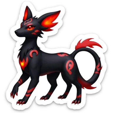 Salandit-Umbreon-Houndoom-Fakémon-hybrid-creature (full body)  sticker