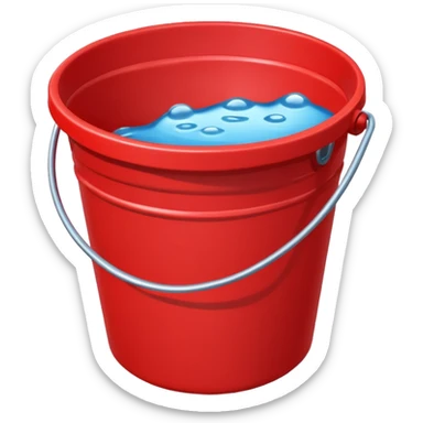 clean red bucket with holes in it sticker