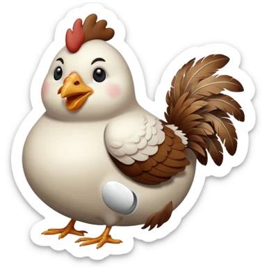 A fat chicken that its head is in a toilet sticker