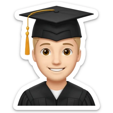 male university graduate sticker