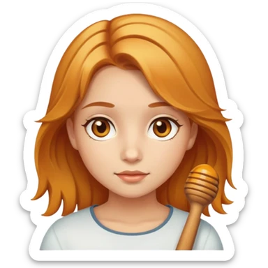 girl with honey hair, bronw eyes sticker