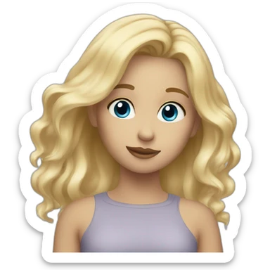 Blond girl blue eys sticker