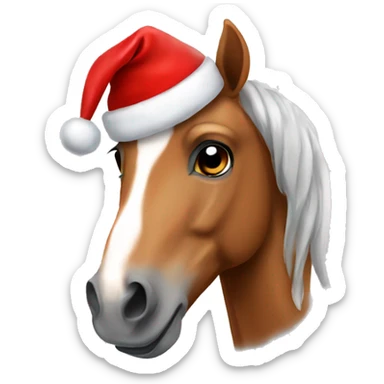 Horse with Christmas hat  sticker