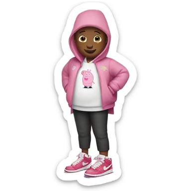 Peppa pig wearing nike jordans sticker