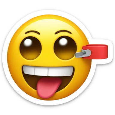 Emoji face with a clothes peg pinching his nose sticker