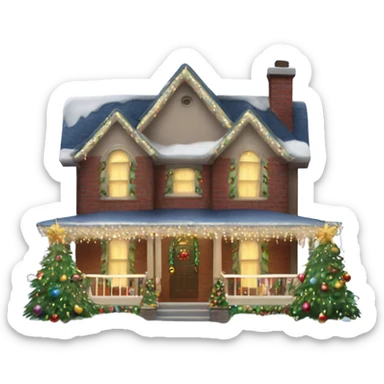 house decorated with fancy Christmas lights and lots of Fancy decorations sticker