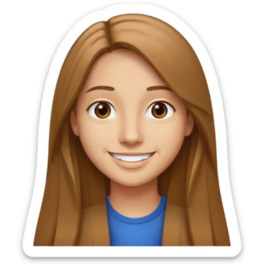 30 yr light brown hair long straight hair, brown eyes sticker