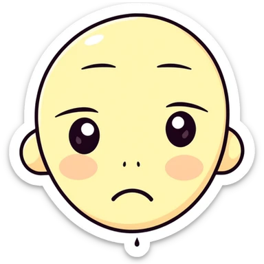 Sad face with tear in eye sticker
