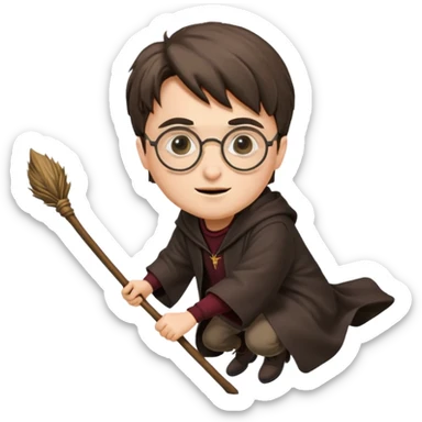 Harry potter riding a broomstick sticker